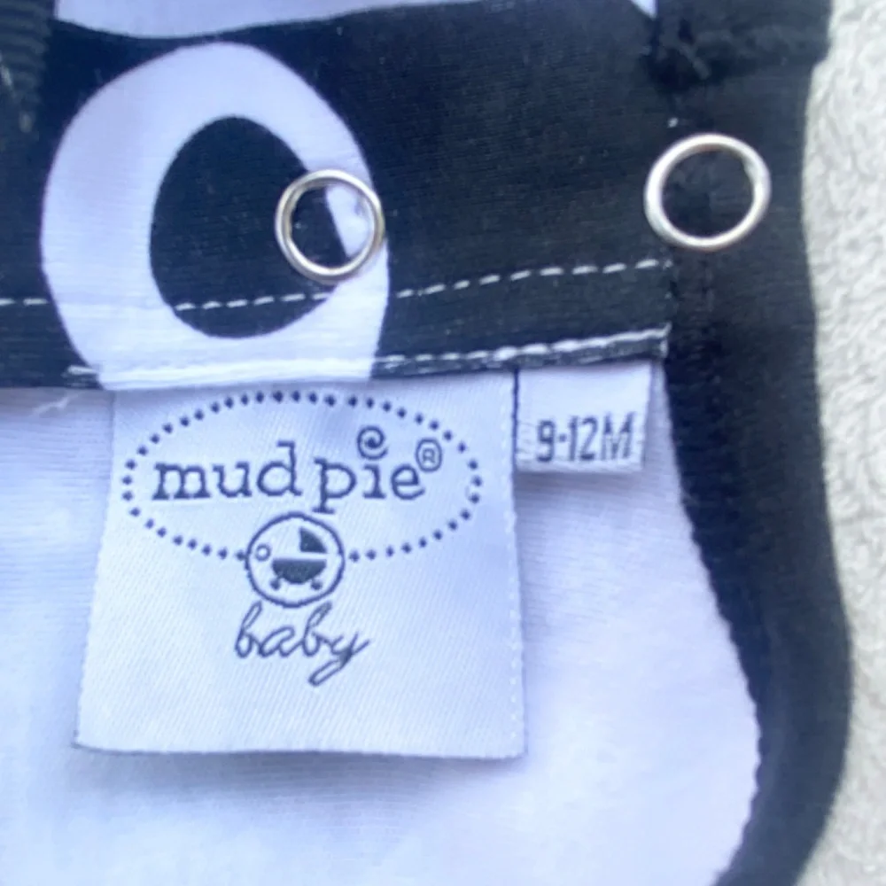 Mud Pie Floral Ruffle Bodysuit Dress, Girls 9-12M White Black‎